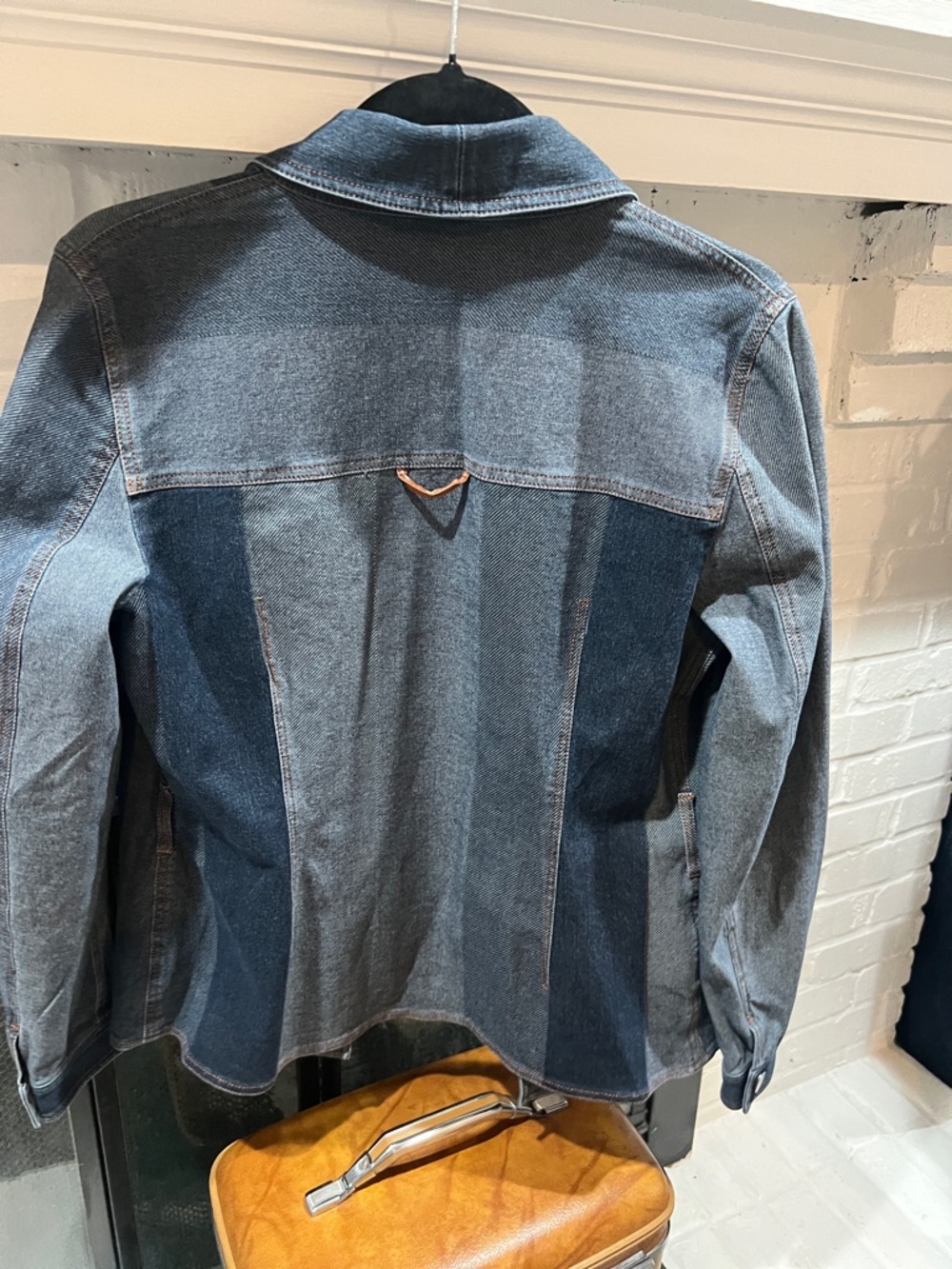 W by Worth Two-Tone Blue Denim Button Jacket - Picture 6 of 7